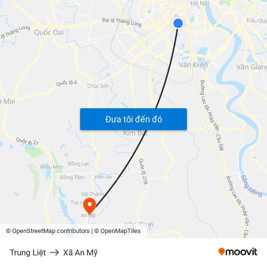 Trung Liệt to Xã An Mỹ map