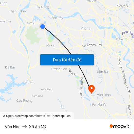 Vân Hòa to Xã An Mỹ map