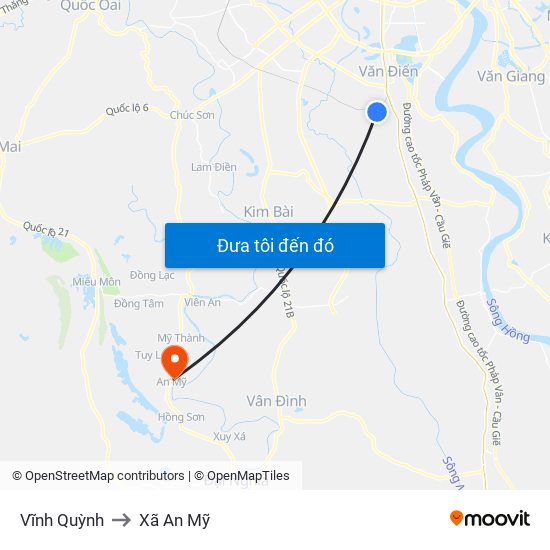 Vĩnh Quỳnh to Xã An Mỹ map