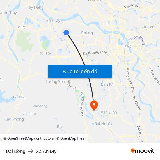 Đại Đồng to Xã An Mỹ map