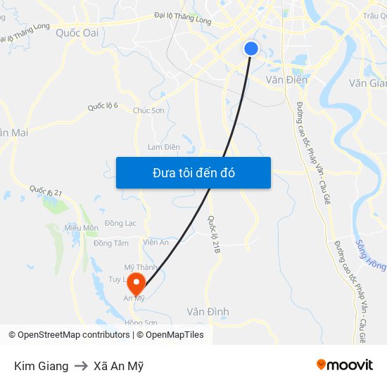 Kim Giang to Xã An Mỹ map