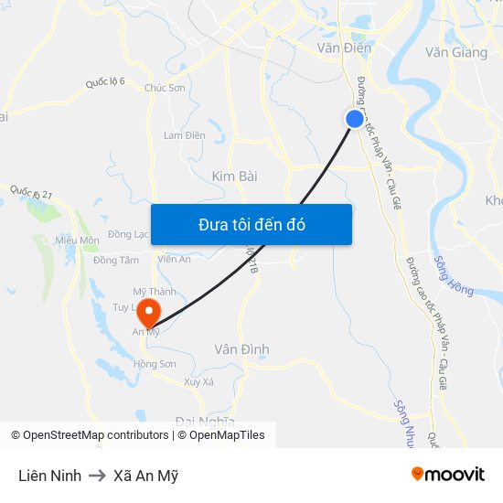 Liên Ninh to Xã An Mỹ map