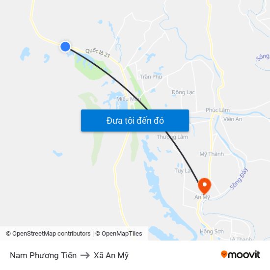 Nam Phương Tiến to Xã An Mỹ map