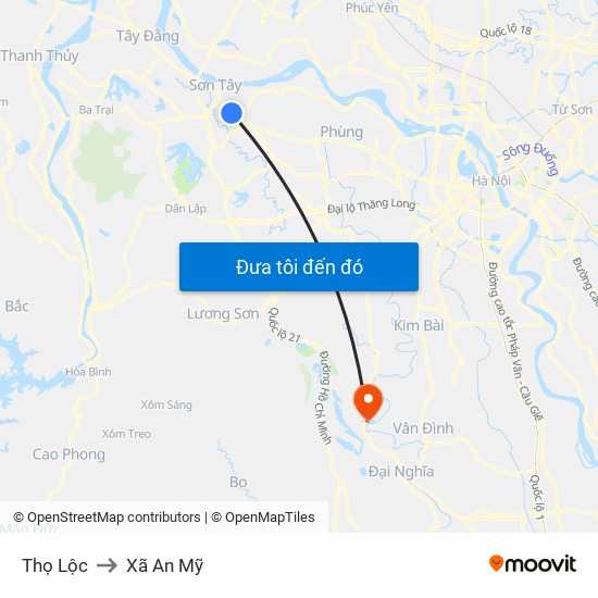 Thọ Lộc to Xã An Mỹ map