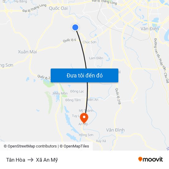 Tân Hòa to Xã An Mỹ map