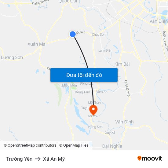 Trường Yên to Xã An Mỹ map