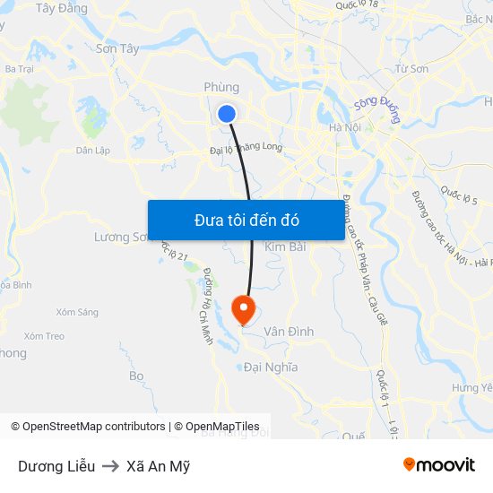 Dương Liễu to Xã An Mỹ map
