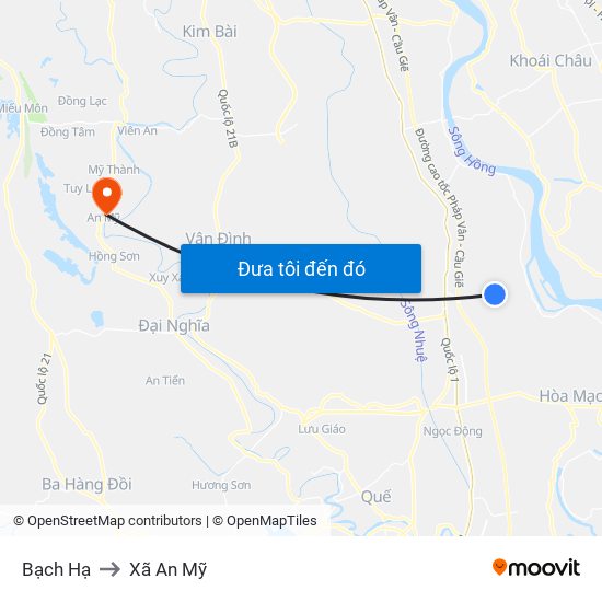 Bạch Hạ to Xã An Mỹ map