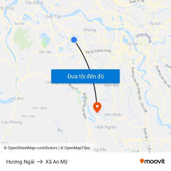 Hương Ngải to Xã An Mỹ map