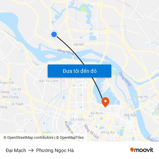 Đại Mạch to Phường Ngọc Hà map