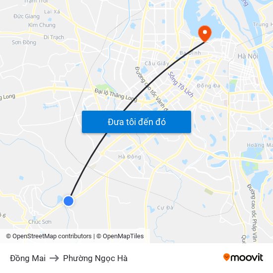 Đồng Mai to Phường Ngọc Hà map