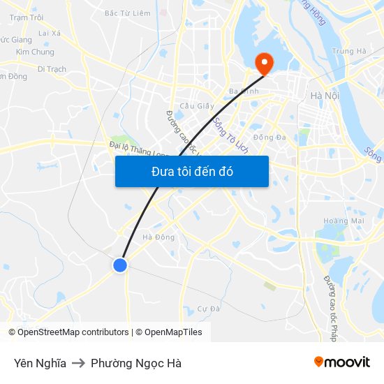 Yên Nghĩa to Phường Ngọc Hà map