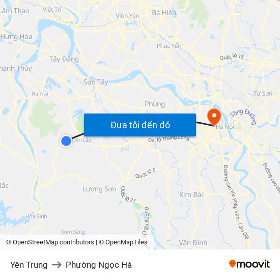 Yên Trung to Phường Ngọc Hà map