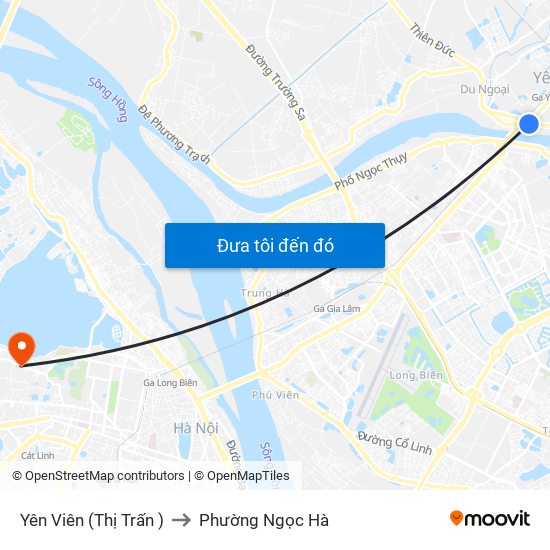 Yên Viên (Thị Trấn ) to Phường Ngọc Hà map