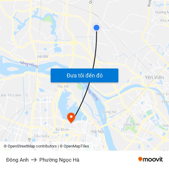 Đông Anh to Phường Ngọc Hà map