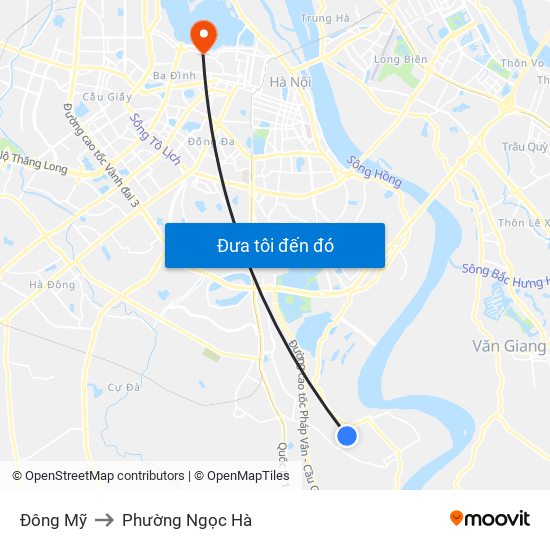 Đông Mỹ to Phường Ngọc Hà map