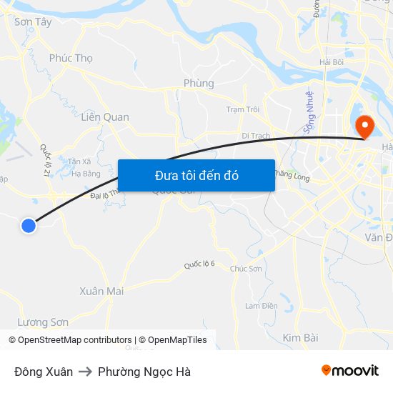 Đông Xuân to Phường Ngọc Hà map