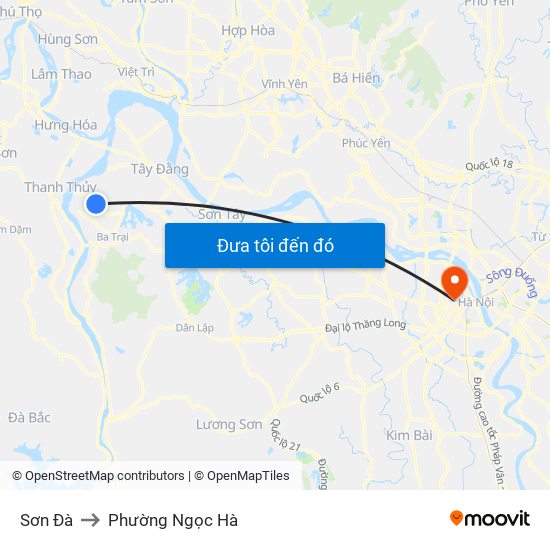 Sơn Đà to Phường Ngọc Hà map