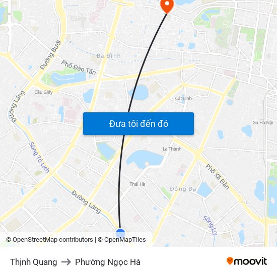 Thịnh Quang to Phường Ngọc Hà map