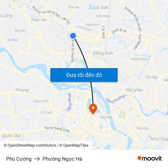 Phú Cường to Phường Ngọc Hà map