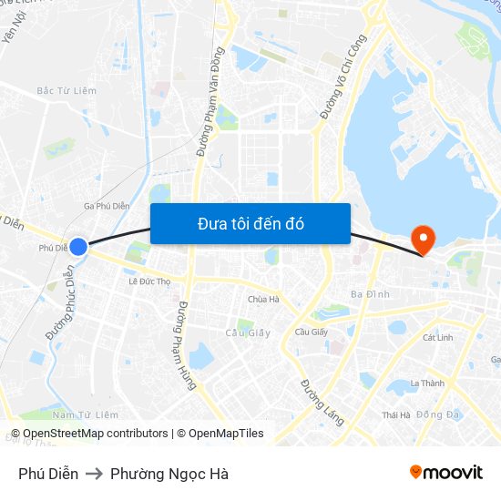 Phú Diễn to Phường Ngọc Hà map