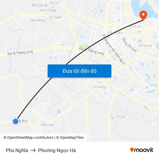 Phú Nghĩa to Phường Ngọc Hà map