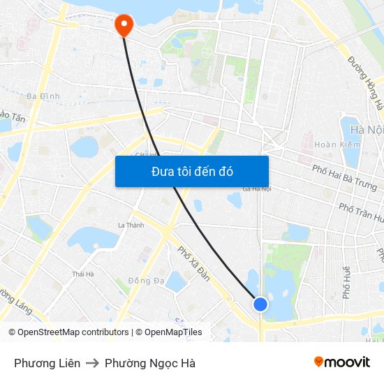 Phương Liên to Phường Ngọc Hà map