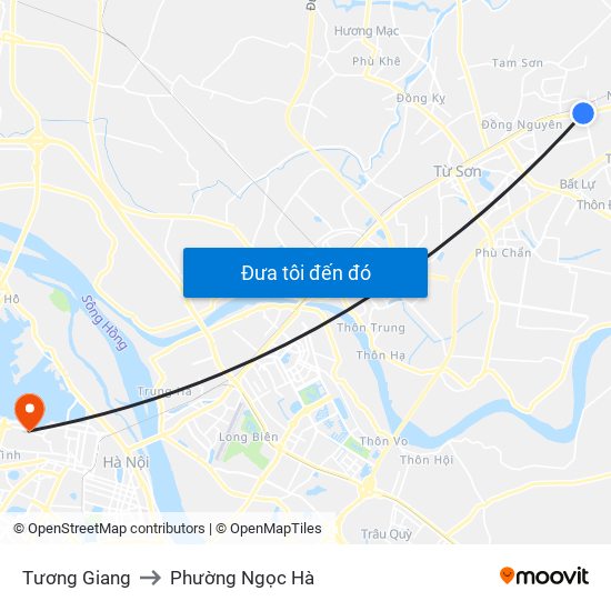 Tương Giang to Phường Ngọc Hà map