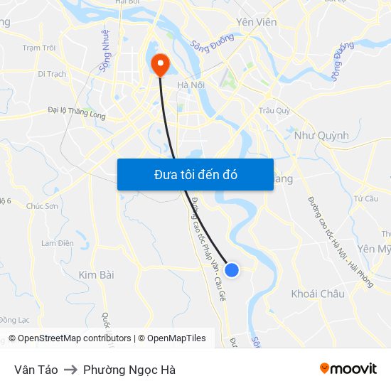 Vân Tảo to Phường Ngọc Hà map