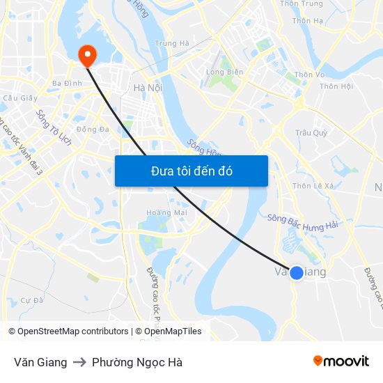 Văn Giang to Phường Ngọc Hà map