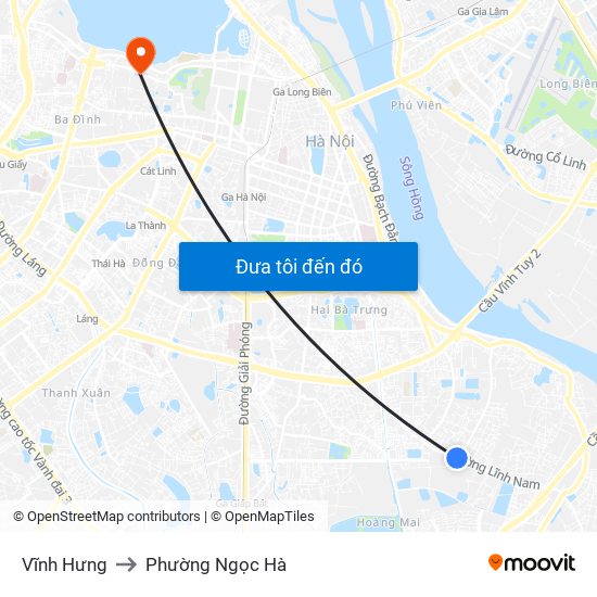 Vĩnh Hưng to Phường Ngọc Hà map