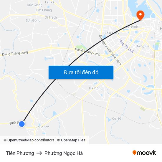 Tiên Phương to Phường Ngọc Hà map