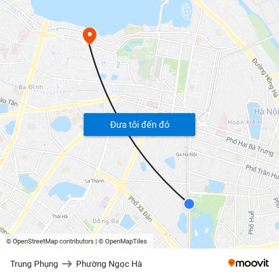 Trung Phụng to Phường Ngọc Hà map