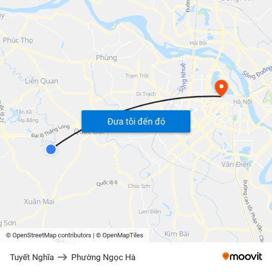 Tuyết Nghĩa to Phường Ngọc Hà map