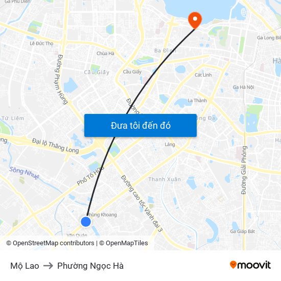 Mộ Lao to Phường Ngọc Hà map