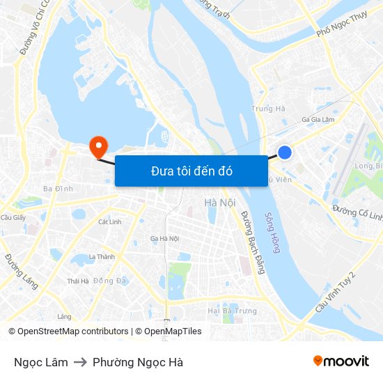 Ngọc Lâm to Phường Ngọc Hà map