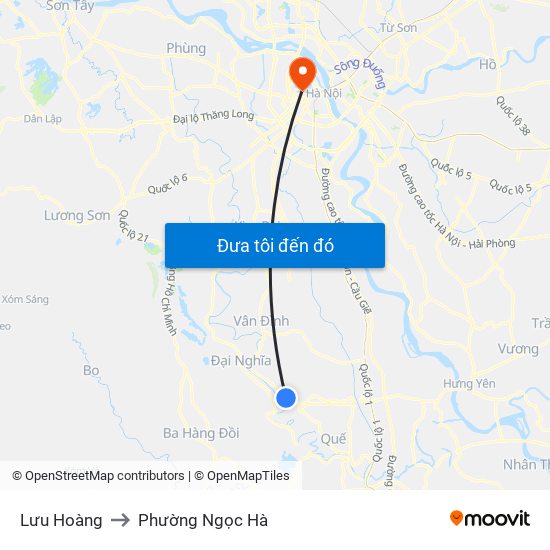 Lưu Hoàng to Phường Ngọc Hà map