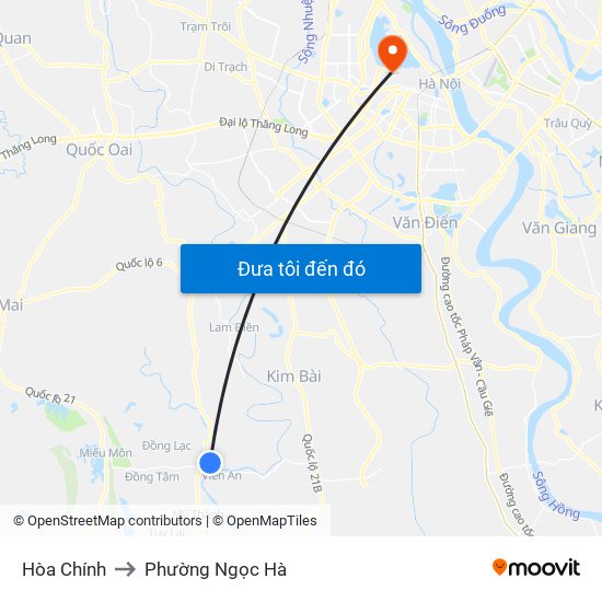 Hòa Chính to Phường Ngọc Hà map