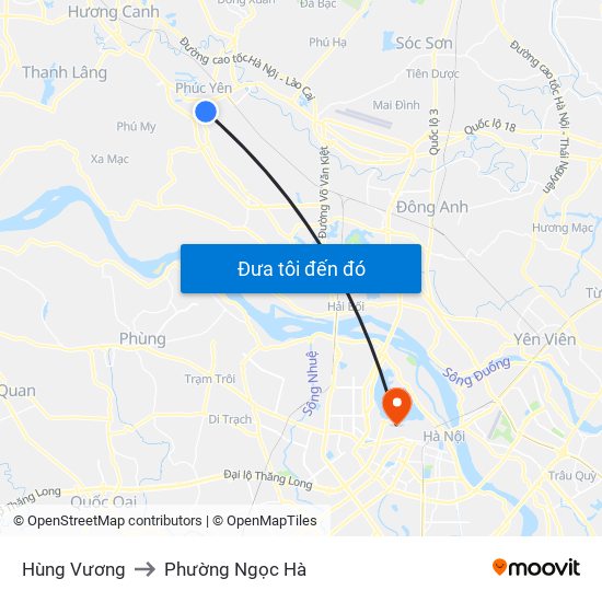 Hùng Vương to Phường Ngọc Hà map
