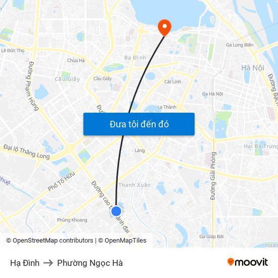 Hạ Đình to Phường Ngọc Hà map