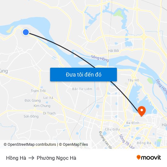 Hồng Hà to Phường Ngọc Hà map