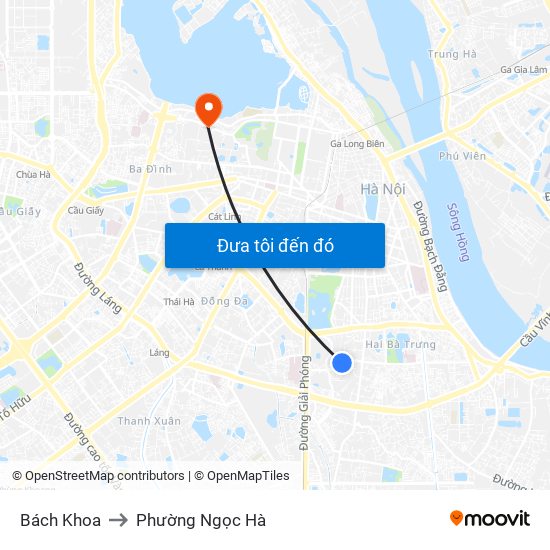 Bách Khoa to Phường Ngọc Hà map