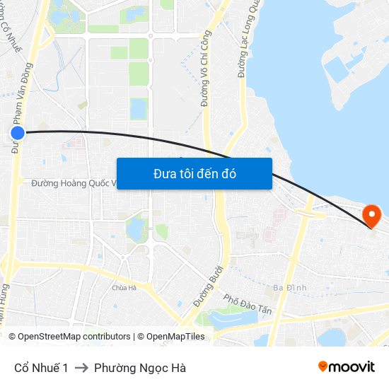 Cổ Nhuế 1 to Phường Ngọc Hà map