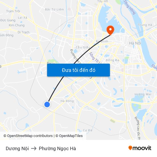 Dương Nội to Phường Ngọc Hà map