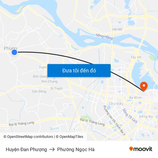 Huyện Đan Phượng to Phường Ngọc Hà map