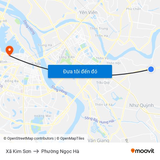 Xã Kim Sơn to Phường Ngọc Hà map