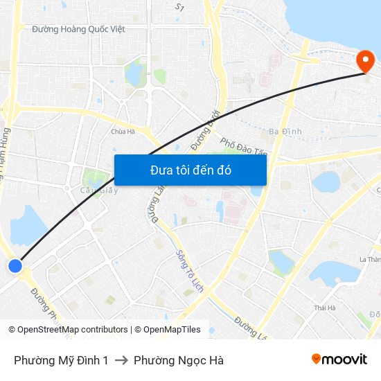 Phường Mỹ Đình 1 to Phường Ngọc Hà map