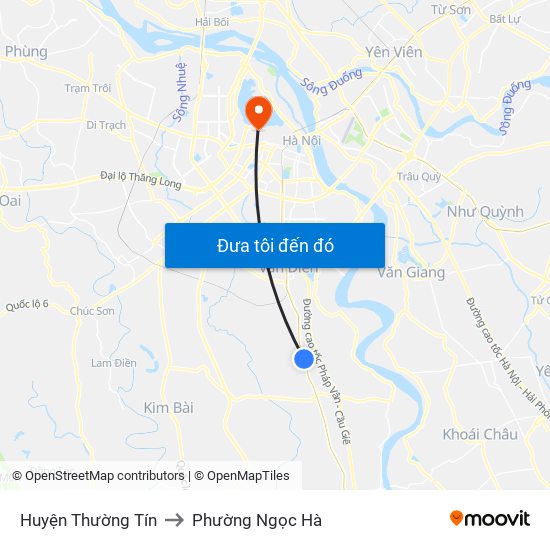Huyện Thường Tín to Phường Ngọc Hà map
