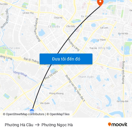 Phường Hà Cầu to Phường Ngọc Hà map