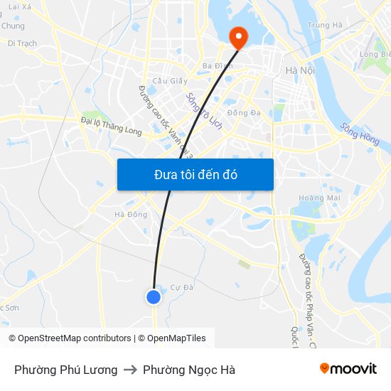 Phường Phú Lương to Phường Ngọc Hà map